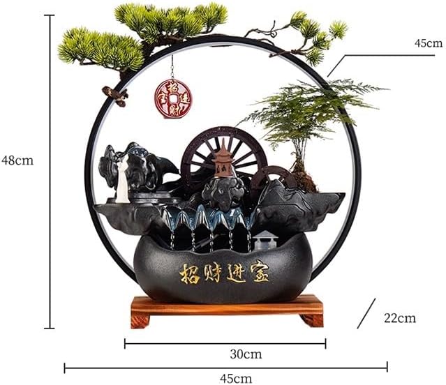 Indoor Water Fountain Decor for Home Office Zen Style