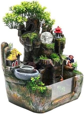 Indoor Rockery Waterfall Fountain with LED Light and OnOff Switch