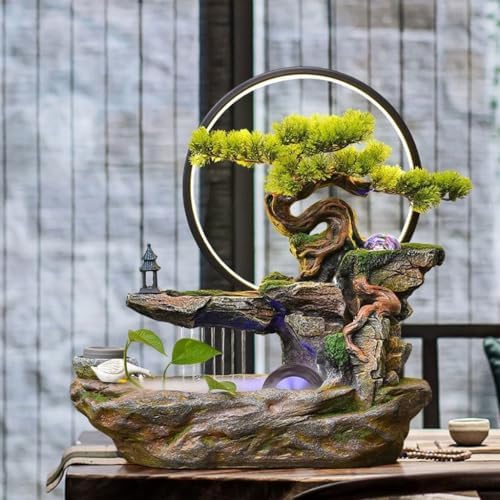 Rockery Fountain with Circulating Water for Balcony and Indoor Use