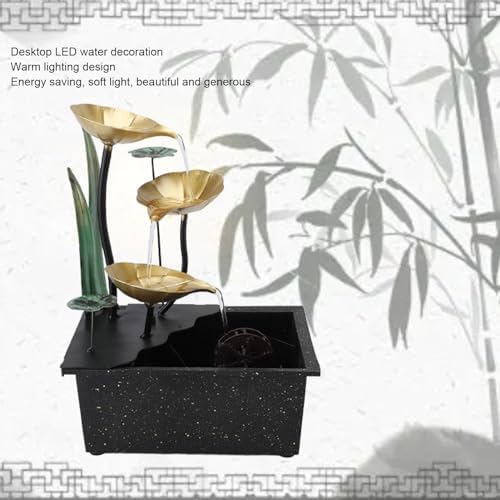 SUNFECILI Tabletop Water Fountain with LED Light