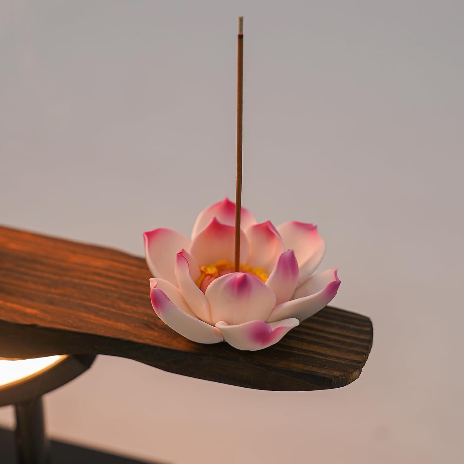 Flhonudi Tabletop Water Fountain with LED Light and Automatic Pump