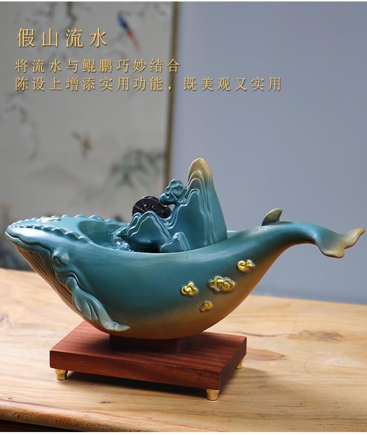 Whale Zen Water Fountain Decor Indoor Humidifier
