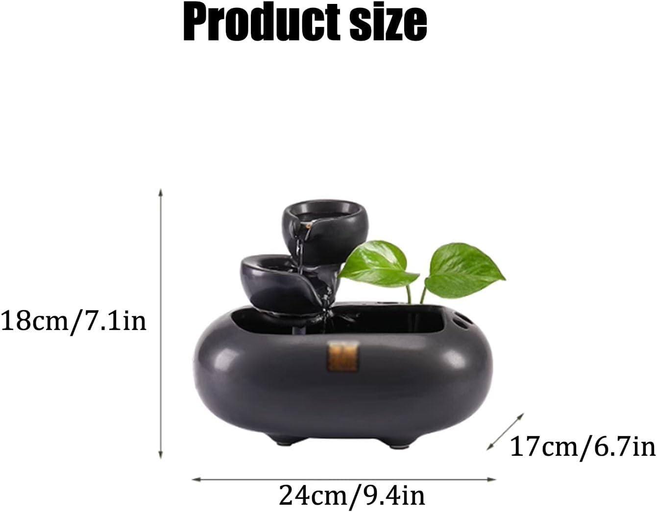 Creative Ceramic Water Circulation Tabletop Fountain with Atomizer