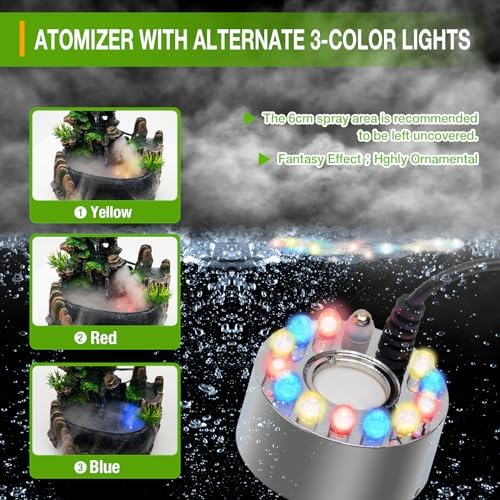 CaLaOCO Indoor Fountain Rockery with Atomizer and LED Light