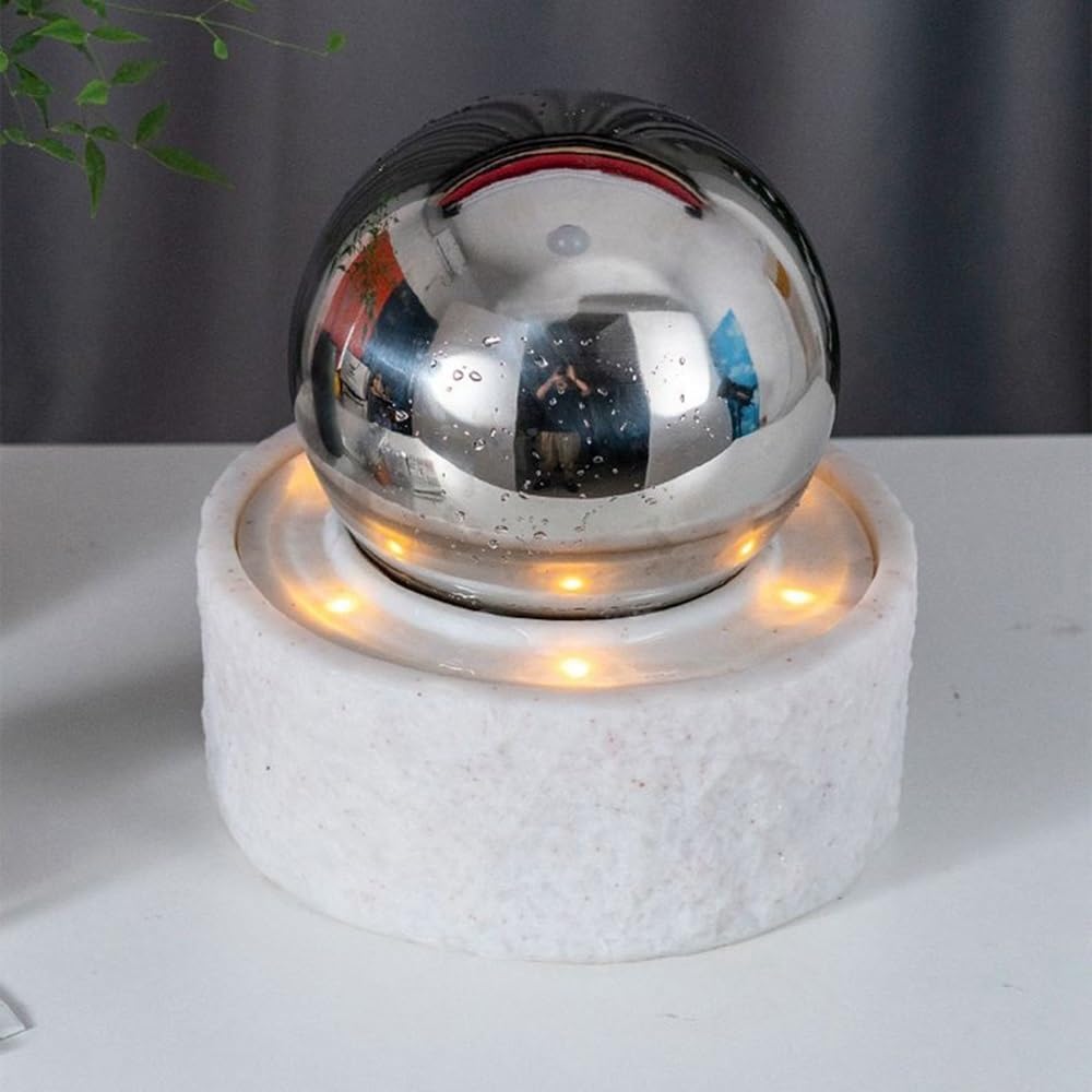 Modern White Desktop Water Fountain with Light