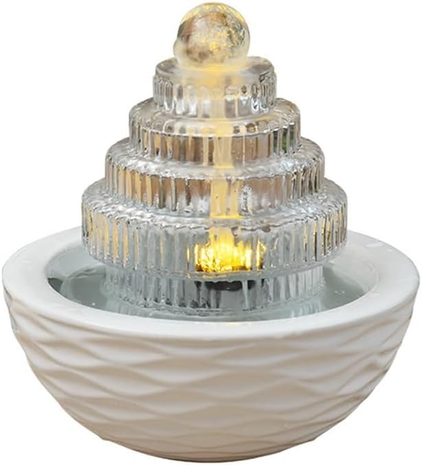 Elegant Desktop Water Fountain with Luminous Design