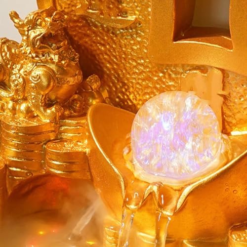 JUNXIAN Tabletop Waterfall Fountain for Home Office Living Room Desk Decoration