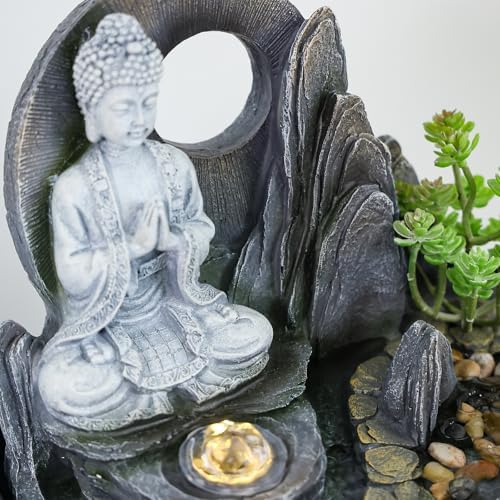 Zen Buddha Desktop Water Feature Fountain for Home Office