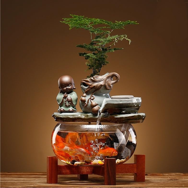 Indoor Fountain Tabletop Water Feature for Home Office and Living Room