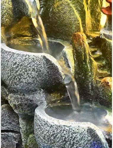 Indoor Fountain with LED Light and Simulated Waterfall