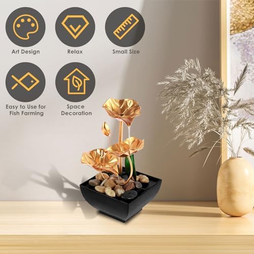 Mini USB Powered Tabletop Waterfall Fountain for Relaxation and Meditation