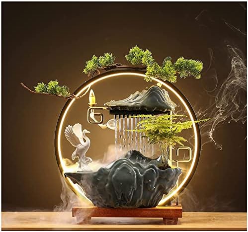 Ceramic Water Fountain with LED and Animal Design