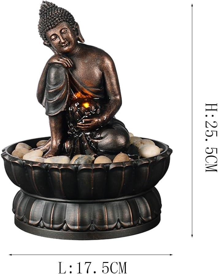 Buddha Desktop Fountain with Flowing Water Design