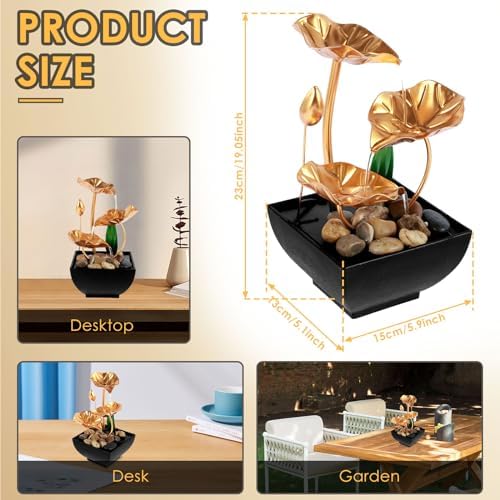 Mini USB Powered Tabletop Waterfall Fountain for Relaxation and Meditation