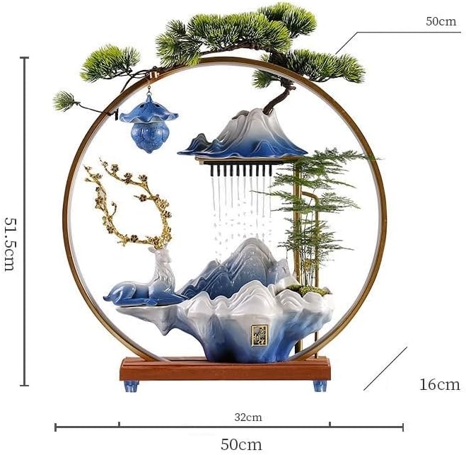 Ceramic Tabletop Fountain with Water Flow and Zen Design