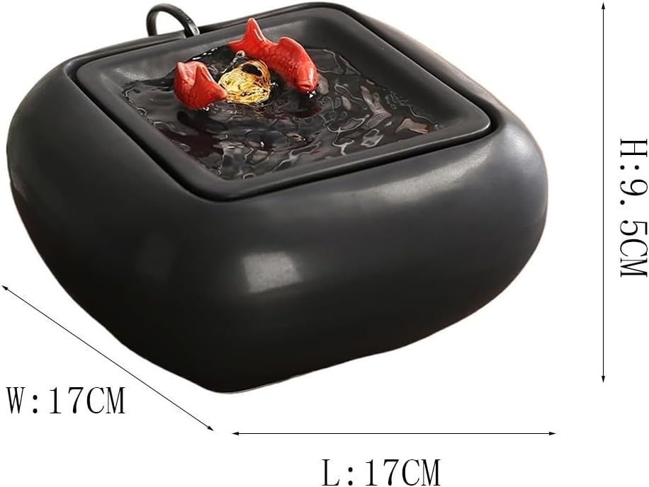 Elegant Tabletop Water Fountain with Goldfish