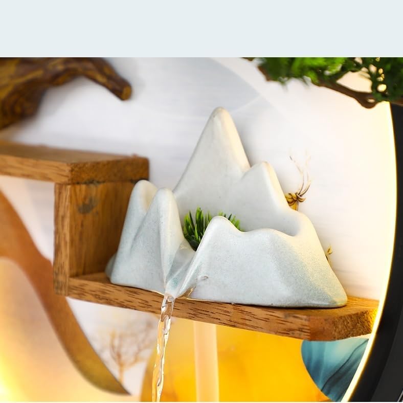 AQWASYUTER Water Fountain Indoor Tabletop Fountain Zen Waterfall Decor Office Desk Ornament