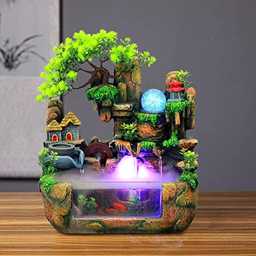 Goudergo Tabletop Waterfall Fountain with LED Light