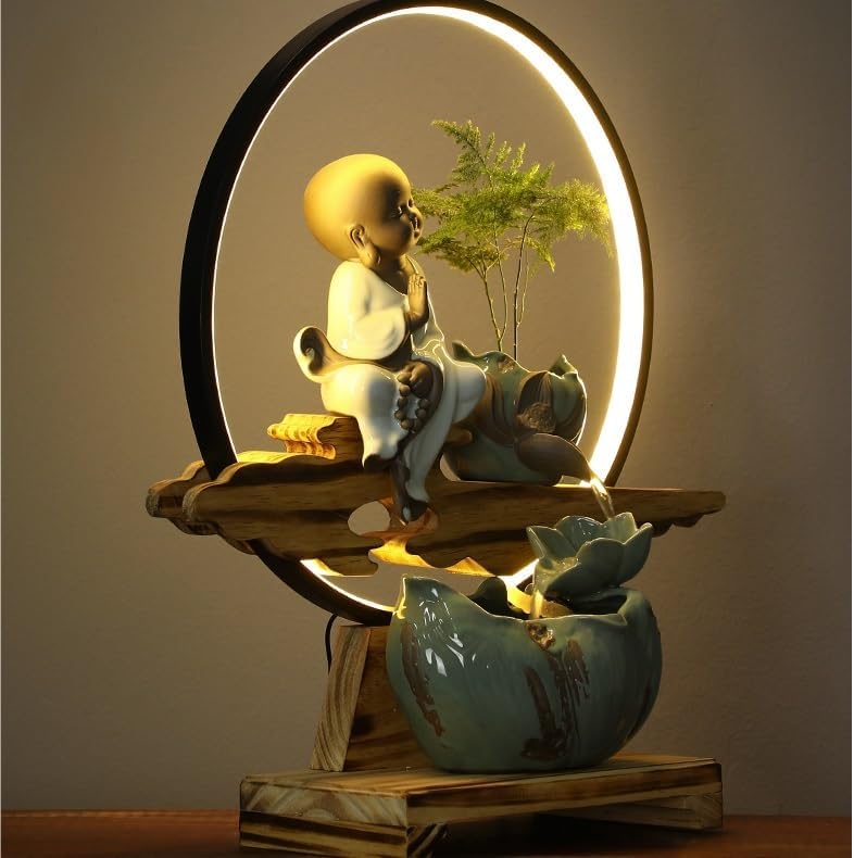 Indoor Fountain Tabletop Water Feature for Office and Home Decor