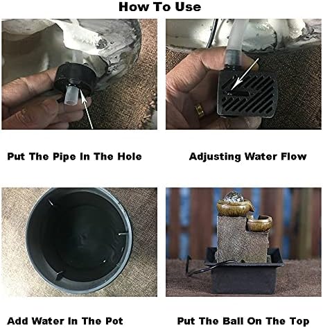 Desktop Fountain Waterfall with Rock Rockery Indoor Decor Resin Ornament