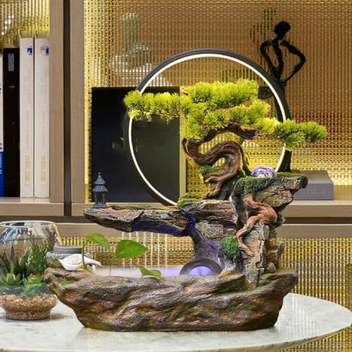 Rockery Fountain with Circulating Water for Balcony and Indoor Use