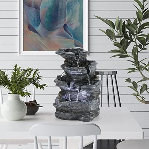 WicheMi Indoor Waterfall Fountain with LED Light 1