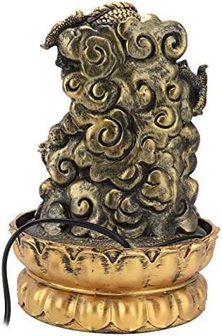 FOKH Tabletop Fountain with LED Light and Waterfall Sound