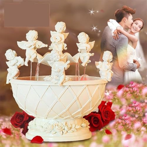 Creative Angel Tabletop Fountain Resin Water Feature for Home and Office Decor