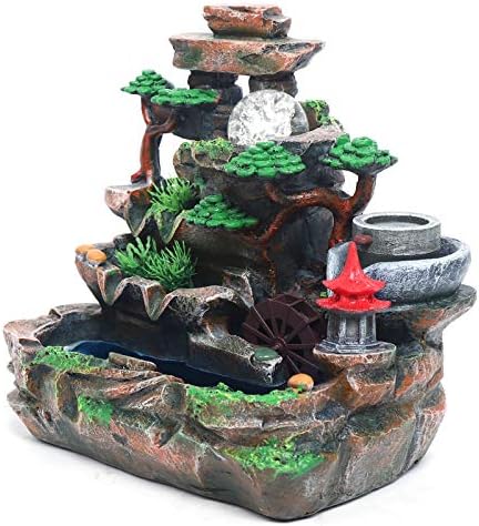DYRABREST Tabletop Rockery Fountain with LED Light