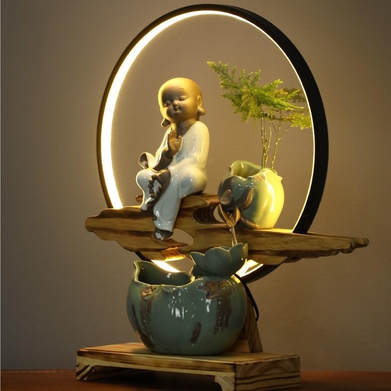 Indoor Fountain Tabletop Water Feature for Office and Home Decor