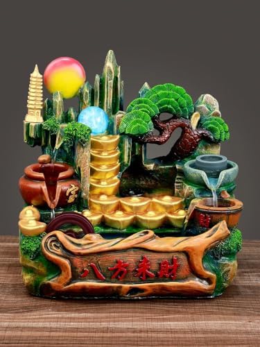 Ecqizer Jinbao Rockery Water Fountain Feng Shui Decor