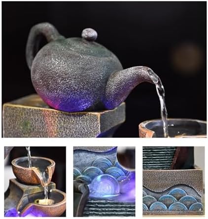 Soothing Tabletop Water Fountain with Tiered Bowls Design