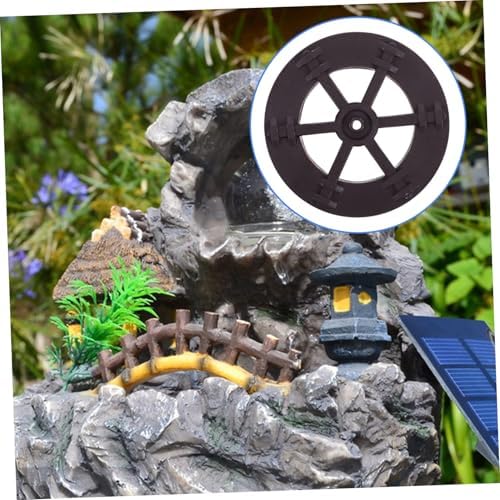 Cabilock 2pcs Rotating Water Wheel Fountain Decor
