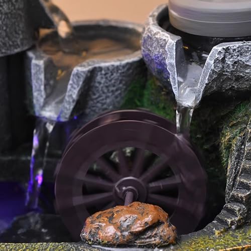 Elegant Desktop Water Fountain with Light and Bonsai
