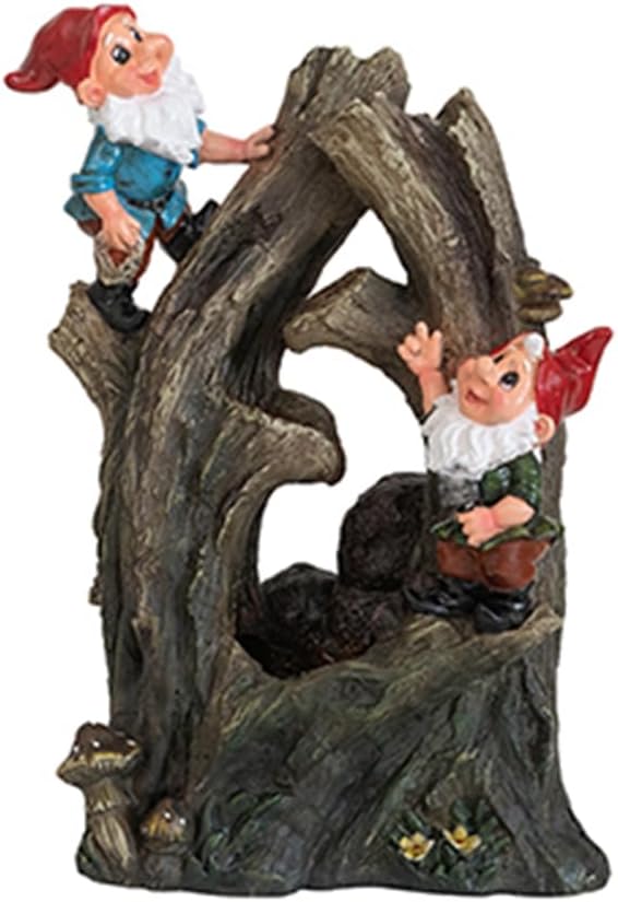 Decorative Woodland Gnome Water Fountain with LED Light 1