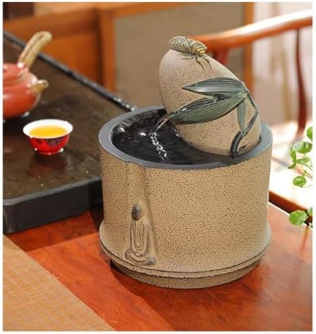 Elegant Desktop Water Fountain with Meditation Symbols