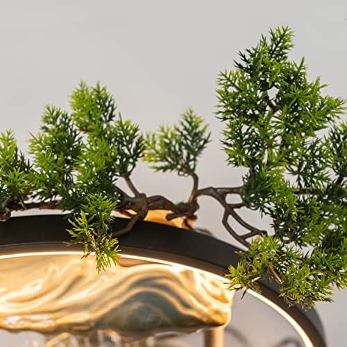 Tabletop Water Fountain with Mist and LED Lighting