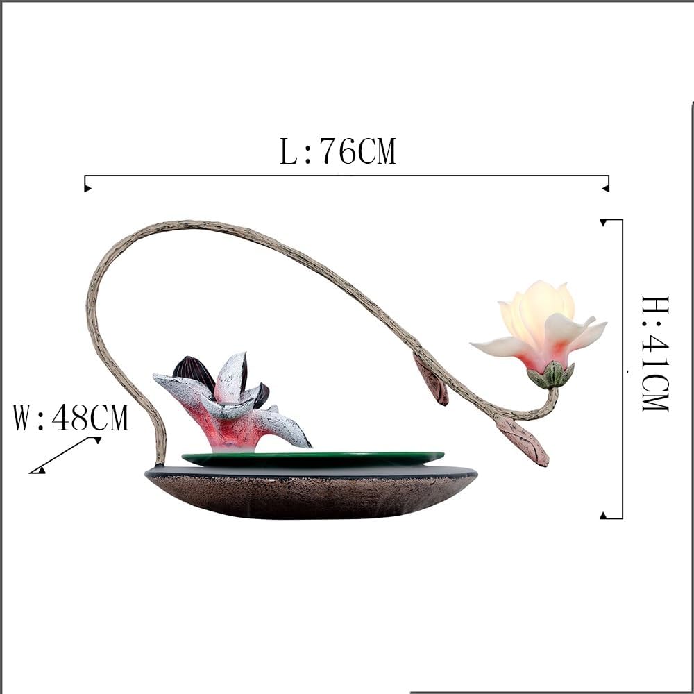 Elegant Desktop Water Fountain with Pink Magnolia Design
