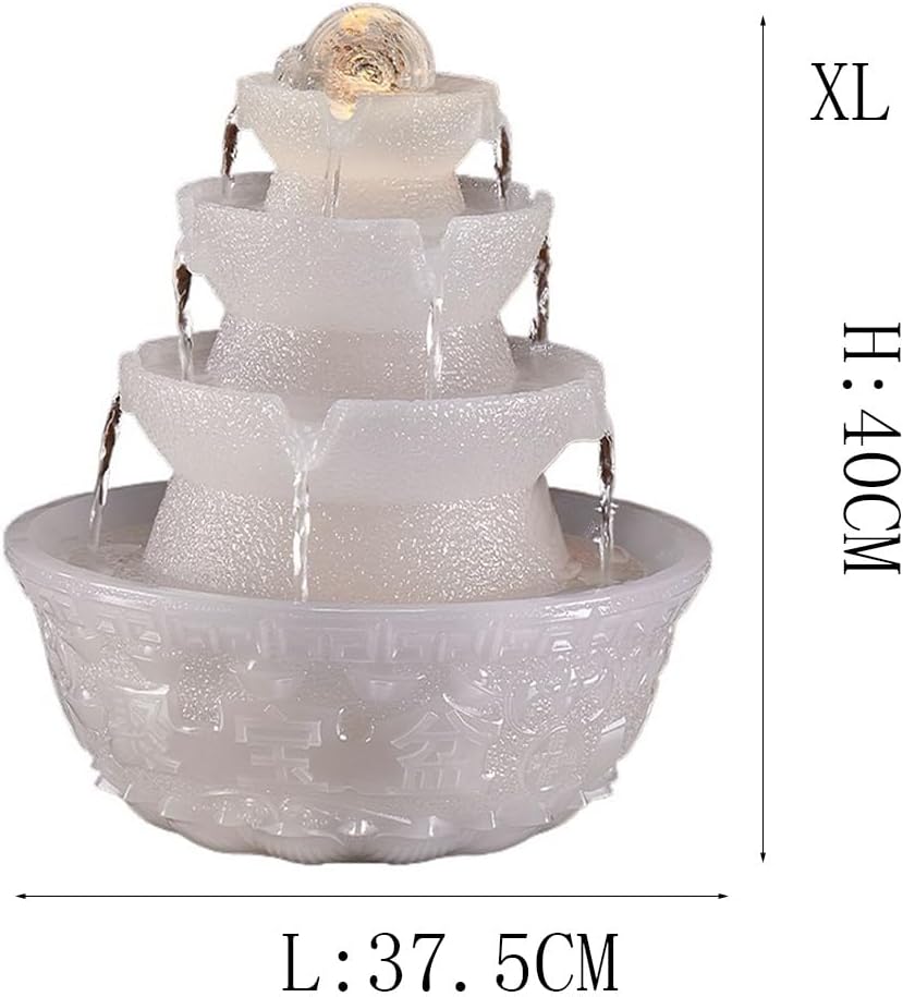 Elegant Indoor Water Fountain with LED Lights for Meditation and Relaxation