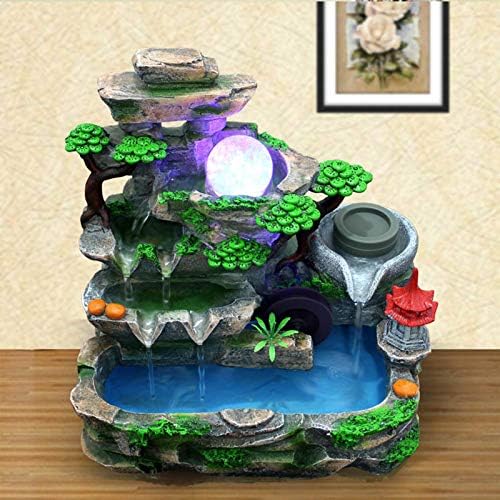 Mini Indoor Waterfall Rockery Fountain for Home Office Desk Decoration