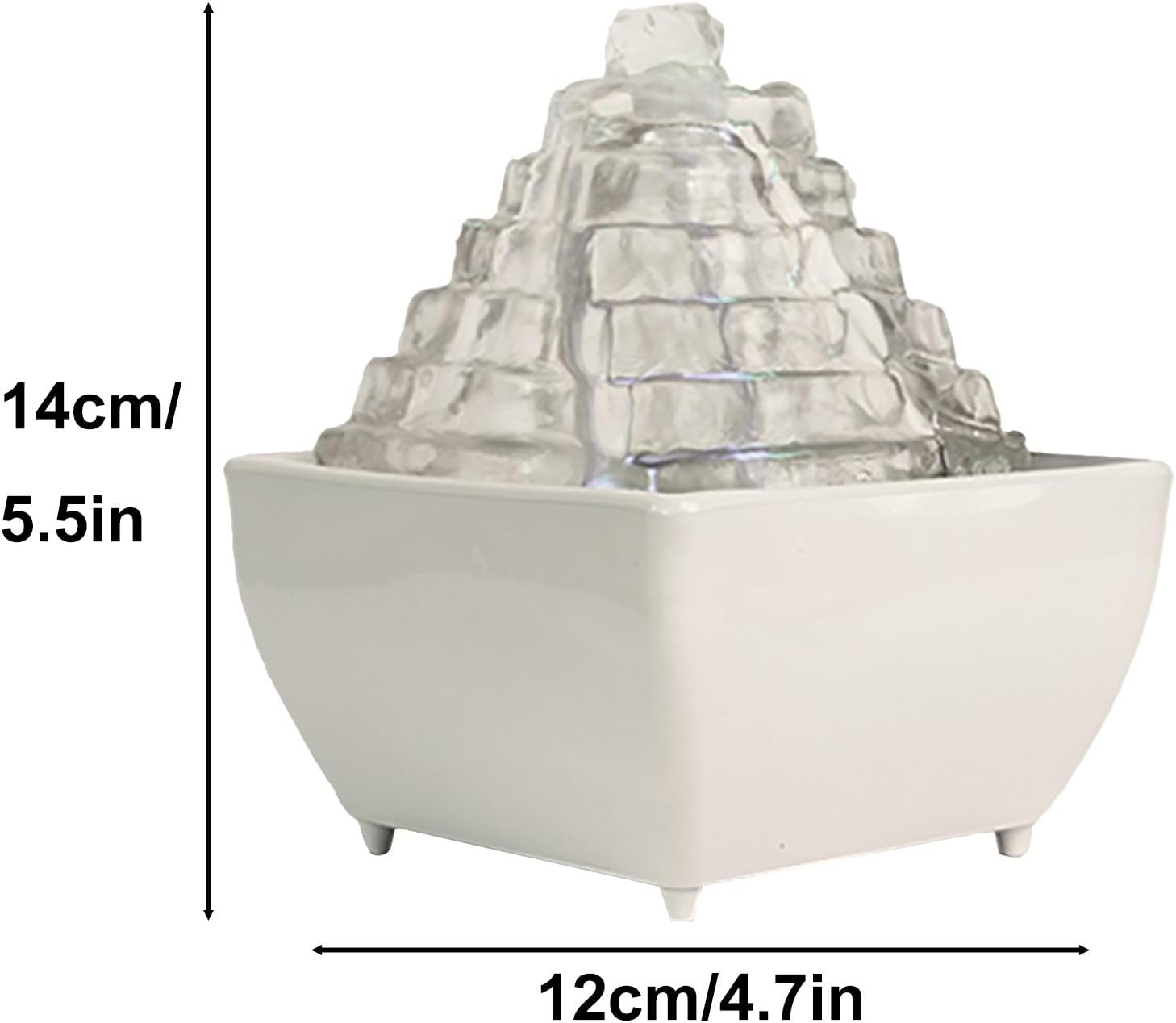Ceramic Indoor Fountain with LED Light for Home and Office