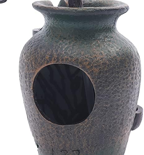 Tabletop Water Fountain with Artificial Flowers for Home Decor