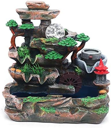 Mini Indoor Waterfall Rockery Fountain for Home Office Desk Decoration