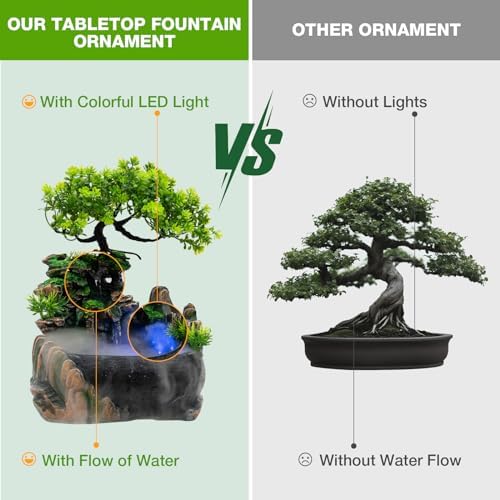 CaLaOCO Indoor Fountain Rockery with Atomizer and LED Light
