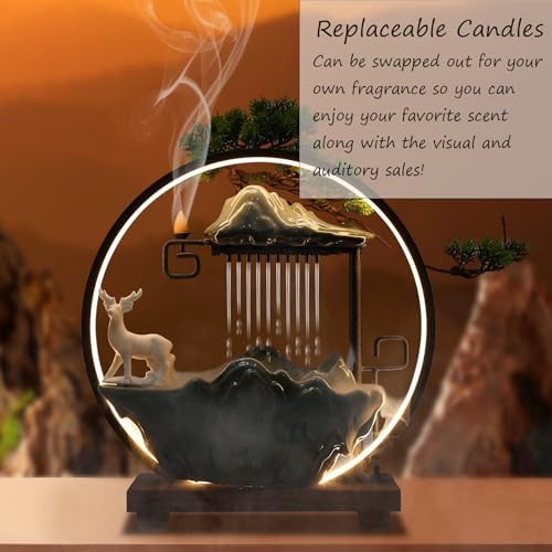 Small Tabletop Waterfall Fountain with Mist and Light