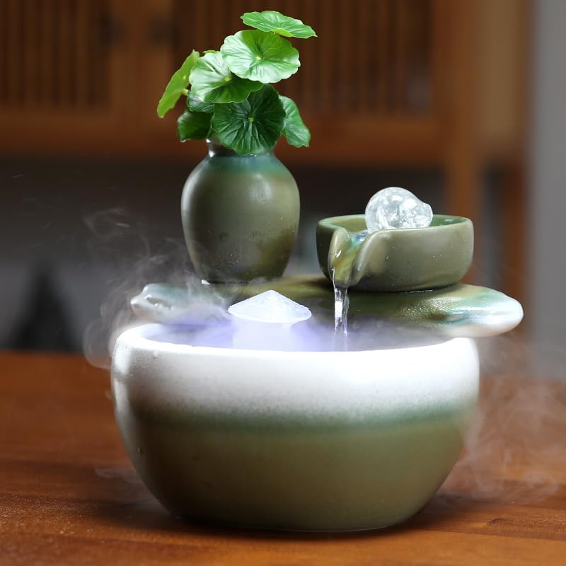Ceramic Zen Water Fountain Desktop Decor