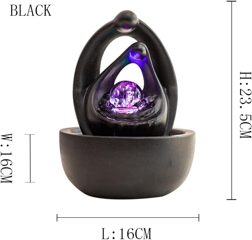 Modern Minimalist Ceramic Tabletop Fountain Black