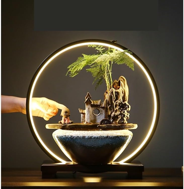 AQWASYUTER Indoor Tabletop Water Fountain Decor