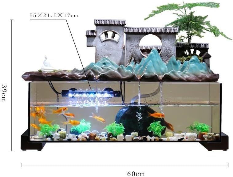 Water Fountains Indoor Fish Tank Decor Living Room Zen Waterfall