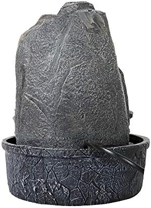 Rockery Indoor Water Fountain with LED Lights and Crystal Ball